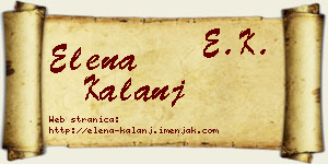 Elena Kalanj vizit kartica